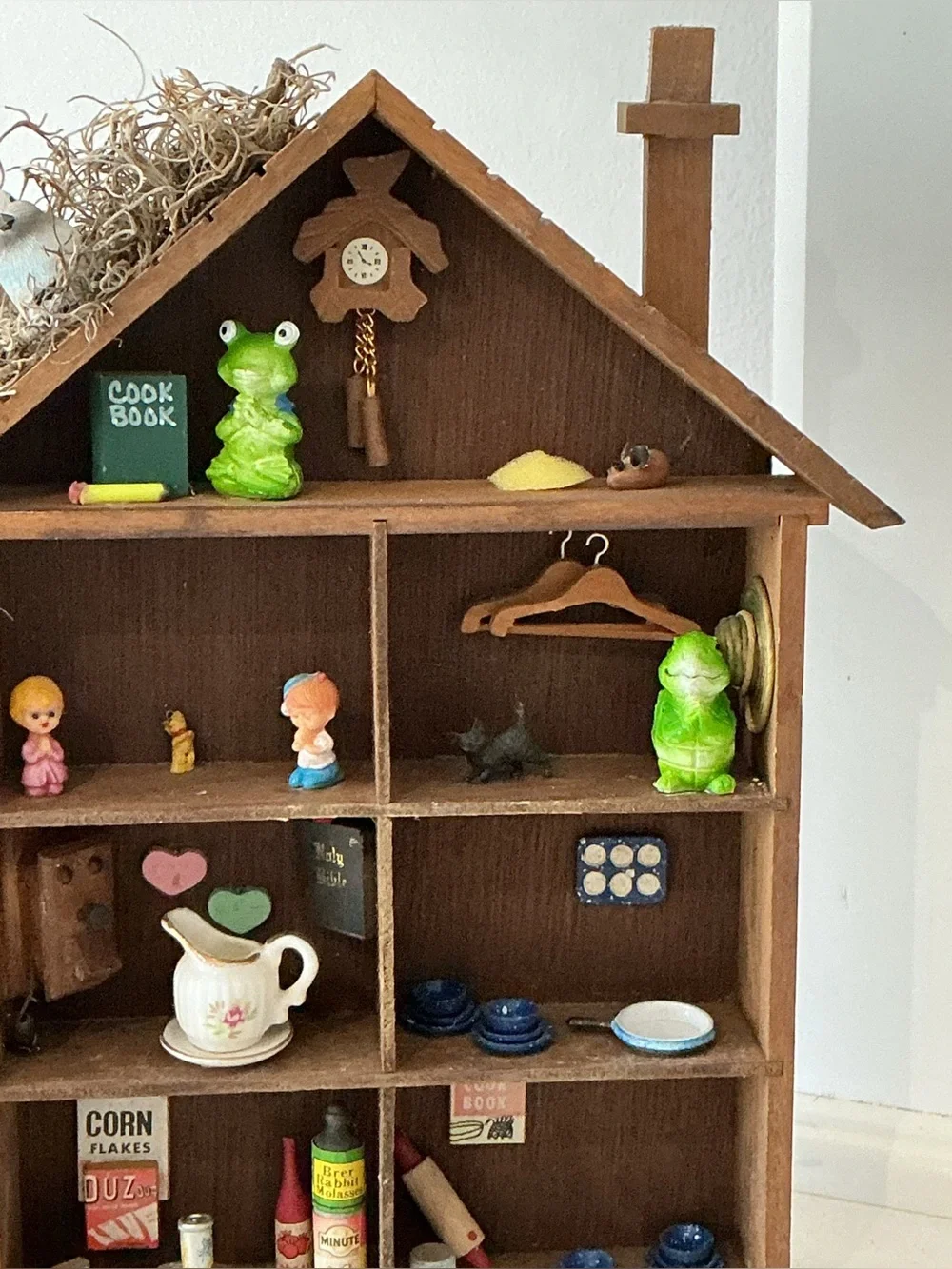 Vintage shadow trinket wall hanging or countertop house